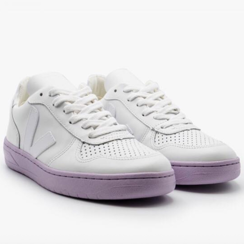 Pastel Purple and White Veja Sneakers
